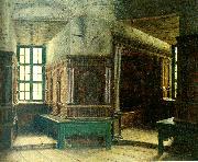 johan krouthen interior fran gripsholms slott oil painting on canvas